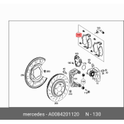 Колодки тормозные дисковые Mercedes, задние, комплект на ось (4 шт), арт. A0084201120