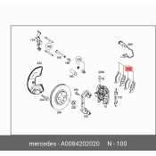 Колодки тормозные дисковые Mercedes, передние, комплект на ось (4 шт), арт. A 008 420 20 20