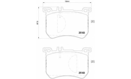 Колодки тормозные дисковые Brembo, комплект на ось (4 шт), арт. P50111