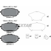 Колодки тормозные дисковые Textar с демпферной прокладкой Q+, передние, комплект на ось (4 шт), арт. 2569801