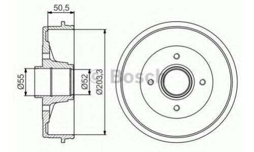 Барабан тормозной Bosch, арт. 0 986 477 172