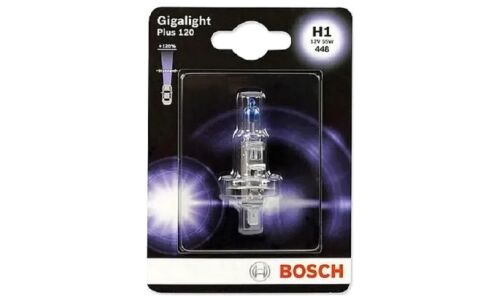 Лампа галогенная Bosch Gigalight Plus120 H1 (P14.5s, T8), 12В, 55Вт, 3200К, 1 шт, арт. 1 987 301 108