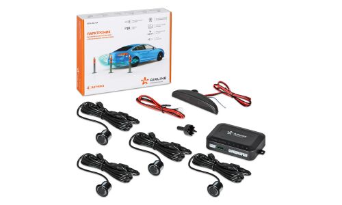 Парктроник Airline, 4 датчика, Ø19мм, с беспроводным LED дисплеем, световая и звуковая индикация, арт. арт. APS-WL-04