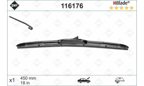 Щетка стеклоочистителя SWF Hblade 450мм (18") гибридная, всесезонная, крепление J-Hook, 1 шт, арт. 116176