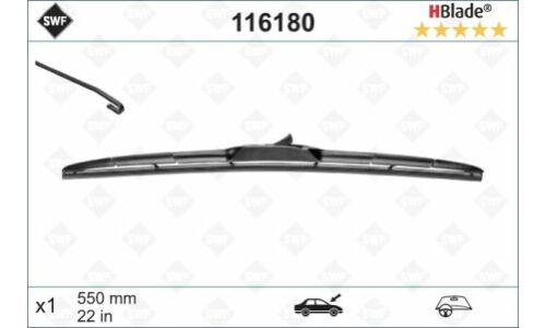 Щетка стеклоочистителя SWF Hblade 550мм (22") гибридная, всесезонная, крепление J-Hook, 1 шт, арт. 116180