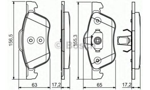 Колодки тормозные дисковые Bosch, передние, комплект на ось (4 шт), арт. 0 986 495 118