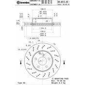 Диск тормозной Brembo вентилируемый, арт. 09A61351