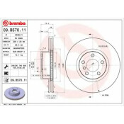 Диск тормозной Brembo вентилируемый, арт. 09B57011