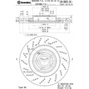 Диск тормозной Brembo вентилируемый, арт. 09B85551