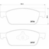 Колодки тормозные дисковые Brembo, комплект на ось (4 шт), арт. P24157