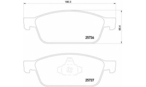 Колодки тормозные дисковые Brembo, комплект на ось (4 шт), арт. P24157