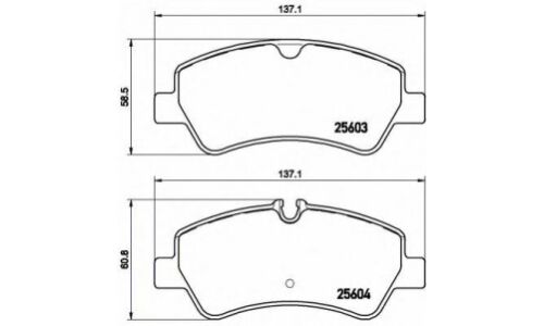 Колодки тормозные дисковые Brembo, комплект на ось (4 шт), арт. P24160
