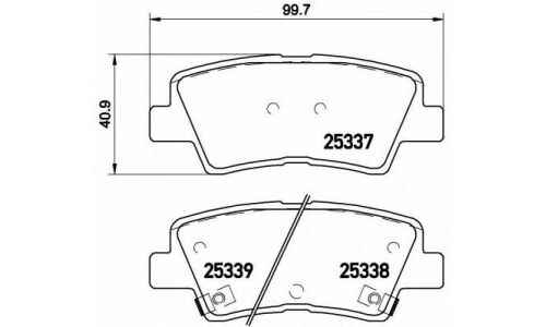 Колодки тормозные дисковые Brembo, комплект на ось (4 шт), арт. P30067