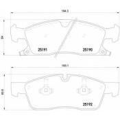 Колодки тормозные дисковые Brembo, комплект на ось (4 шт), арт. P37017