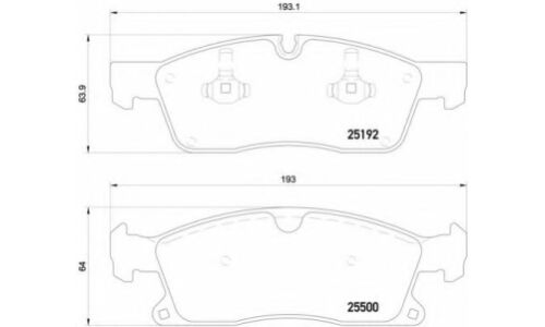 Колодки тормозные дисковые Brembo, комплект на ось (4 шт), арт. P50109