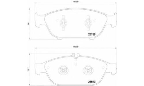 Колодки тормозные дисковые Brembo, комплект на ось (4 шт), арт. P85127