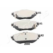 Колодки тормозные дисковые Japan Parts, передние, комплект на ось (4 шт), арт. PA-2000AF