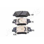 Колодки тормозные дисковые Japan Parts, передние, комплект на ось (4 шт), арт. PA-K26AF