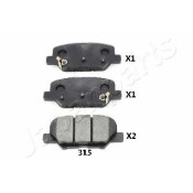 Колодки тормозные дисковые Japan Parts, задние, комплект на ось (4 шт), арт. PP-315AF