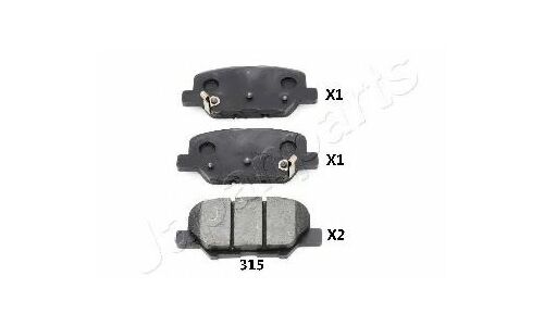 Колодки тормозные дисковые Japan Parts, задние, комплект на ось (4 шт), арт. PP-315AF
