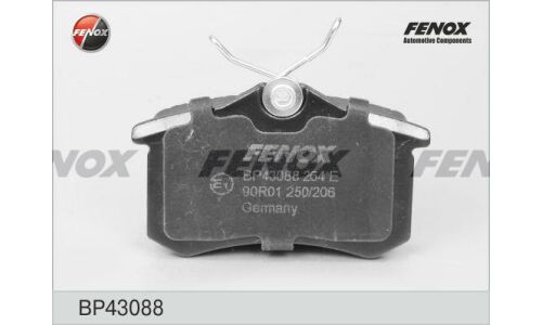 Колодки тормозные дисковые Fenox, задние, комплект на ось (4 шт), арт. BP43088