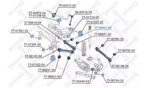 С/б зад. рычага внутр. BMW E81/E87/E90 | прав/лев Stellox, арт. 77-00831-SX