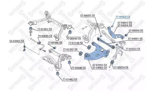 Сайлентблок балки моста Stellox, для Audi A4, арт. 77-00923-SX