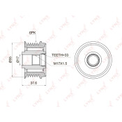 Муфта шкива генератора LYNXauto обгонная, арт. PA-1006
