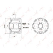 Муфта шкива генератора LYNXauto обгонная, арт. PA-1009