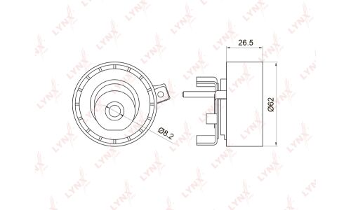 Ролик ремня ГРМ LYNXauto натяжной, арт. PB-1016