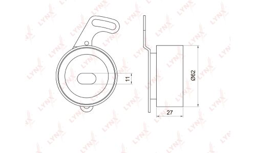 Ролик ремня ГРМ LYNXauto натяжной, арт. PB-1021