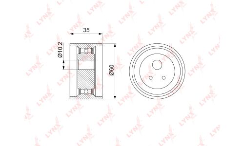 Ролик ремня ГРМ LYNXauto натяжной, арт. PB-1041