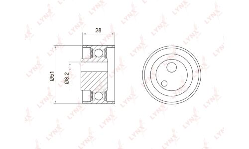 Ролик ремня ГРМ LYNXauto натяжной, арт. PB-1058