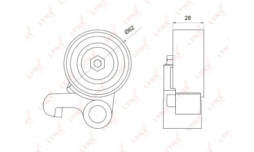 Ролик ремня ГРМ LYNXauto, арт. PB-1073