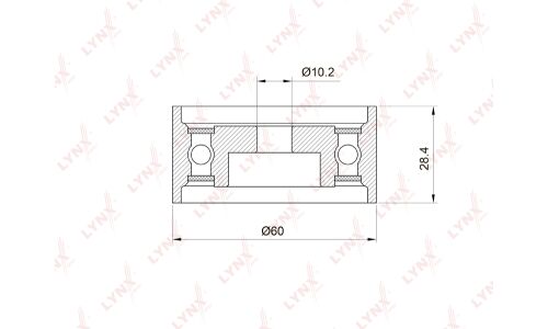 Ролик ремня ГРМ LYNXauto обводной, арт. PB-3013