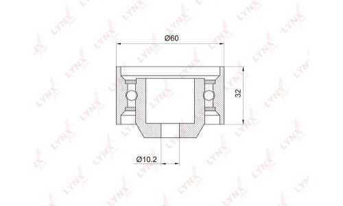Ролик ремня ГРМ LYNXauto обводной, арт. PB-3014