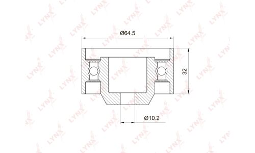 Ролик ремня ГРМ LYNXauto обводной, арт. PB-3017