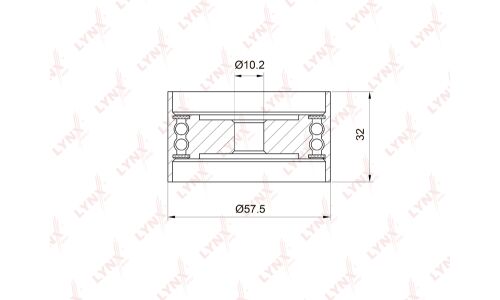 Ролик ремня ГРМ LYNXauto обводной, арт. PB-3035