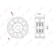 Шкив ремня ГРМ LYNXauto обводной, арт. PB-3038