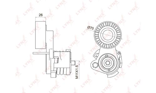 Натяжитель ремня навесного оборудования LYNXauto, арт. PT-3009