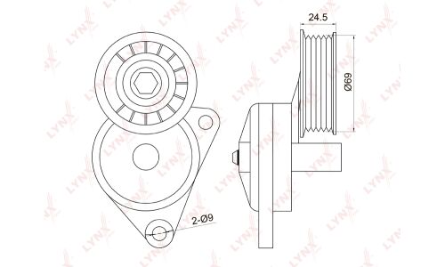 Натяжитель ремня навесного оборудования LYNXauto, арт. PT-3011