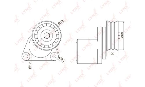 Натяжитель ремня навесного оборудования LYNXauto, арт. PT-3013