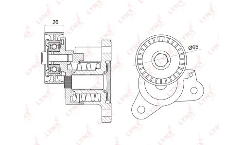 Натяжитель ремня навесного оборудования LYNXauto, арт. PT-3022