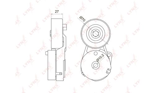 Натяжитель ремня навесного оборудования LYNXauto, арт. PT-3029