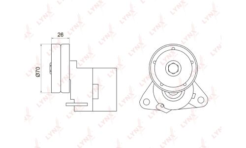 Натяжитель ремня навесного оборудования LYNXauto, арт. PT-3031