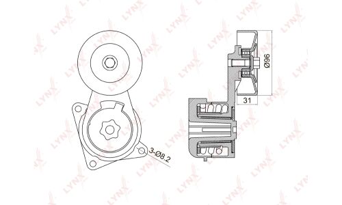 Натяжитель ремня навесного оборудования LYNXauto, арт. PT-3046