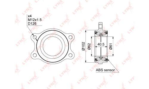 Ступица колеса LYNXauto, арт. WB-1002