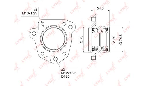 Ступица колеса LYNXauto, арт. WB-1011