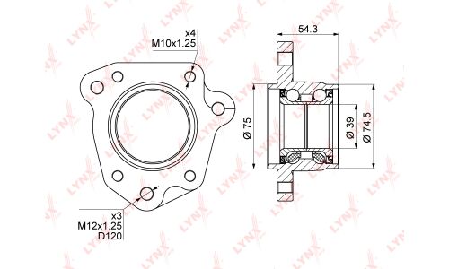 Ступица колеса LYNXauto, арт. WB-1012