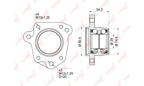 Ступица колеса LYNXauto, арт. WB-1013